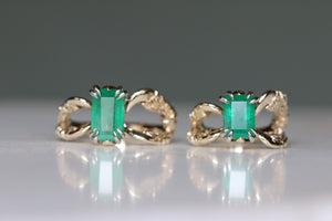 Emerald and Diamond Teardrop Solitaire - size J