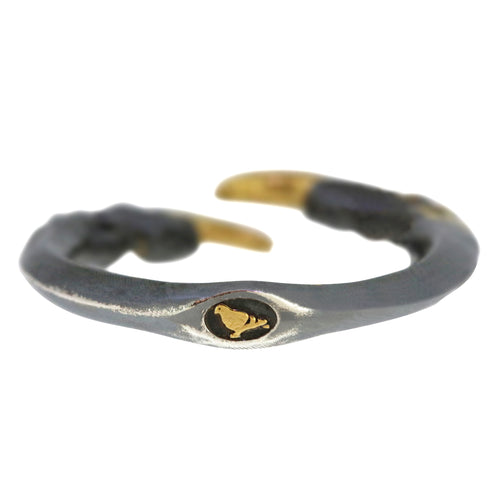 Oxidised Single Claw with Gold Nails